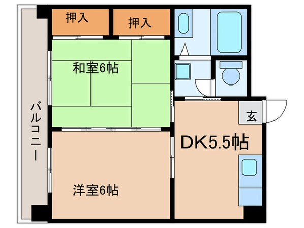 中央玻璃器マンションの物件間取画像